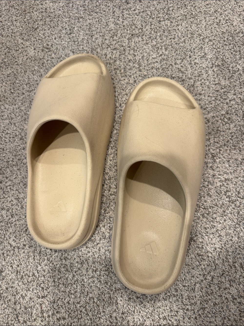 adidas Men’s Beige Foam Slide Sandals - Slip-On Comfort